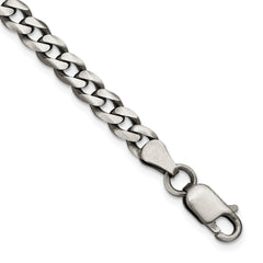 Sterling Silver Antiqued 6.0mm Curb Chain