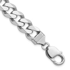 Sterling Silver Rhodium-plated 11mm Curb Chain