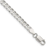 Sterling Silver 4.5mm Concave Beveled Curb Chain