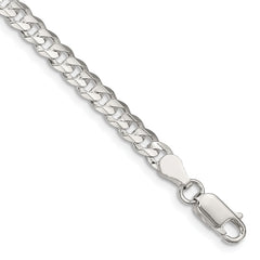Sterling Silver 4.5mm Concave Beveled Curb Chain