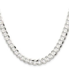 Sterling Silver 7.8mm Concave Beveled Curb Chain