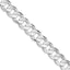 Sterling Silver Rhodium-plated 11.9mm Concave Beveled Curb Chain - Sophia Jewelers