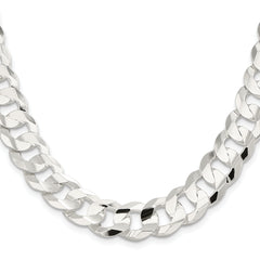 Sterling Silver 14.0mm Concave Beveled Curb Chain