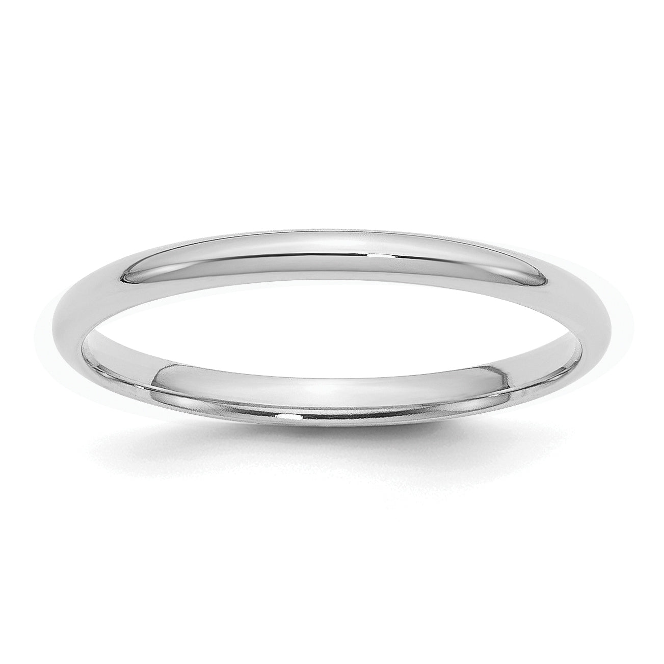 Sterling Silver Rhodium-Plated 2mm Comfort Fit Size 9.5 Band