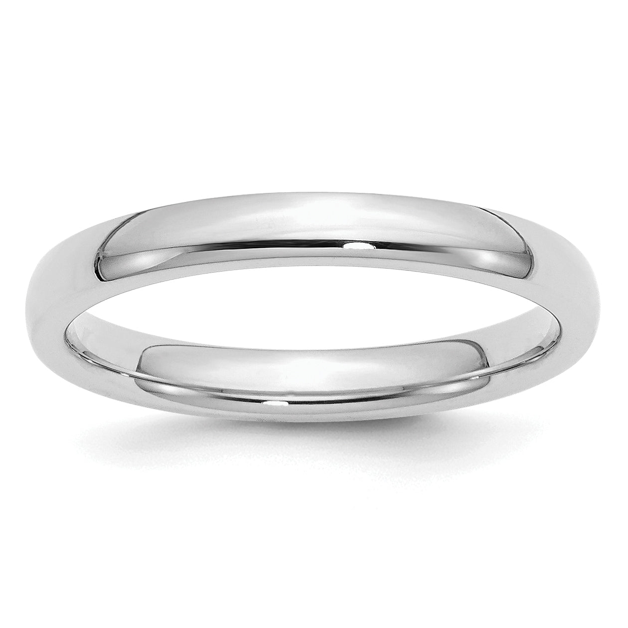 Sterling Silver Rhodium-plated 3mm Comfort Fit Size 13.5 Band