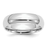 Sterling Silver Rhodium-plated 6mm Comfort Fit Size 13.5 Band