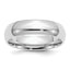 Sterling Silver Rhodium-Plated Domed Comfort-Fit Wedding Band 6mm