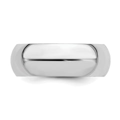 Sterling Silver Rhodium-Plated 7mm Comfort Fit Size 9.5 Band