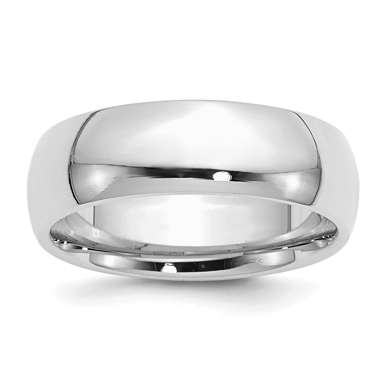 Sterling Silver Rhodium-Plated 7mm Comfort Fit Size 9.5 Band
