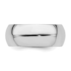 Sterling Silver Rhodium-plated 8mm Comfort Fit Size 13.5 Band