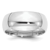 Sterling Silver Rhodium-plated 8mm Comfort Fit Size 13.5 Band