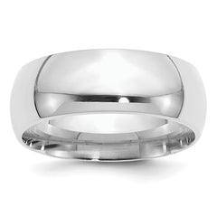 Sterling Silver Rhodium-plated 8mm Comfort Fit Size 13.5 Band