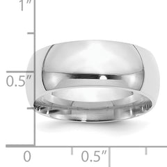 Sterling Silver Rhodium-Plated 9mm Comfort Fit Size 9.5 Band