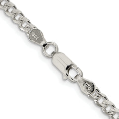 Sterling Silver Rhodium-plated 3.8mm Pav‚ Curb Chain