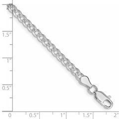 Sterling Silver Rhodium-plated 3.8mm Pav‚ Curb Chain