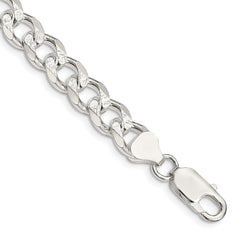 Sterling Silver 8.3mm Pav‚ Curb Chain