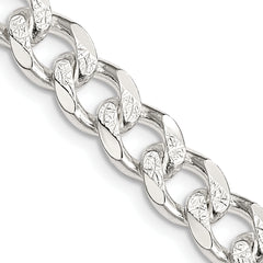 Sterling Silver 8.3mm Pav‚ Curb Chain