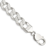 Sterling Silver 11.0mm Pav‚ Curb Chain