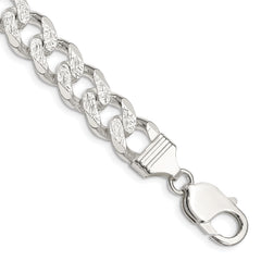 Sterling Silver 11.0mm Pav‚ Curb Chain