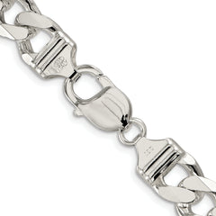 Sterling Silver Rhodium-plated 11.0mm Pav‚ Curb Chain