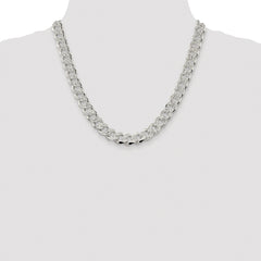 Sterling Silver Rhodium-plated 11.0mm Pav‚ Curb Chain
