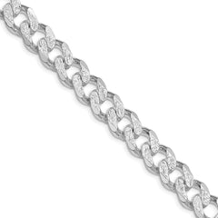Sterling Silver Rhodium-plated 11.0mm Pav‚ Curb Chain