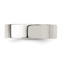 Sterling Silver 6mm Comfort Fit Flat Size 13.5 Band