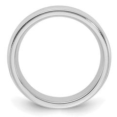 Sterling Silver Rhodium-plated 5mm Comfort Fit Milgrain Size 13.5 Band