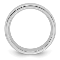 Sterling Silver Rhodium-plated 6mm Comfort Fit Milgrain Size 13.5 Band