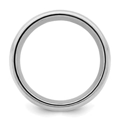 Sterling Silver Rhodium-plated 9mm Comfort Fit Milgrain Size 13.5 Band