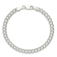 Sterling Silver 5mm Double Link Charm Bracelet