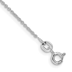 Sterling Silver Rhodium-Rhodium-Plated 1mm Cable Chain Anklet