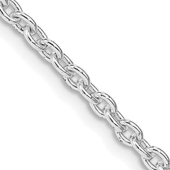 Sterling Silver Rhodium-plated 2.75mm Cable Chain