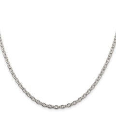 Sterling Silver Rhodium-plated 3.5mm Cable Chain