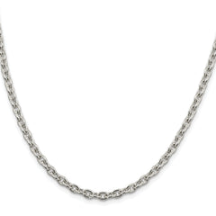 Sterling Silver Rhodium-plated 4.5mm Cable Chain