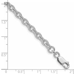 Sterling Silver Rhodium-plated 4.5mm Cable Chain