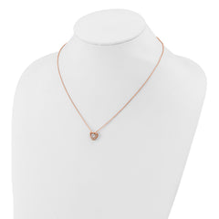 Cheryl M Sterling Silver Rose Gold-plated Polished Vibrant CZ Heart Necklace