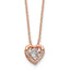 Cheryl M Sterling Silver Rose Gold-plated Polished Vibrant CZ Heart Necklace