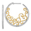 Round Cubic Zirconia Swirl Hoop Stud Earrings in Gold-Plated Sterling Silver - Sophia Jewelers