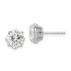 Cheryl M Sterling Silver Rhodium-plated Brilliant-cut CZ Stud Post Earrings