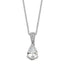 Cheryl M Sterling Silver Rhodium-Rhodium-Plated Brilliant-cut Pear CZ Pendant 18 Inch Necklace