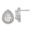 Pear Cubic Zirconia Double Halo Stud Earrings in Sterling Silver, 8x10mm - Sophia Jewelers