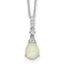 Cheryl M Sterling Silver Rhodium-Rhodium-Plated Cabochon Lab Created Opal and Brilliant-cut CZ Teardrop 18 Inch Necklace