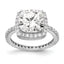 Rose-Cut Square Cubic Zirconia Halo Engagement Ring in Sterling Silver - Sophia Jewelers