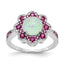 Lab-Created Opal Crystal Flower Ring in Sterling Silver - Sophia Jewelers