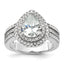 Cheryl M Sterling Silver Rhodium-Plated Brilliant-cut Pear CZ Double Halo Ring, Size 6–8 - Sophia Jewelers