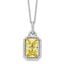 Cheryl M Sterling Silver Rhodium-plated Fancy Yellow Checkerboard-cut and White Brilliant-cut CZ 18 Inch Necklace