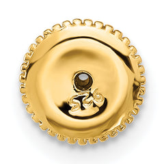 Cheryl M Sterling Silver Gold-tone Brilliant-cut 8mm CZ Stud Post Earrings