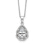 Cheryl M Sterling Silver Rhodium-plated Brilliant-cut CZ Teardrop 18 Inch Necklace with 2 Inch Extender