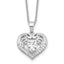 Cheryl M Sterling Silver Rhodium-plated Brilliant-cut CZ Heart 18 Inch Necklace with 2 Inch Extender